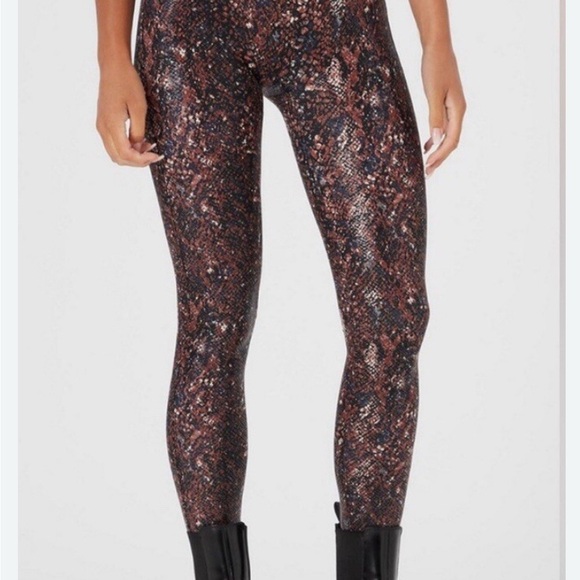 Spanx Brown Snake Print Leggings - Picture 2 of 7